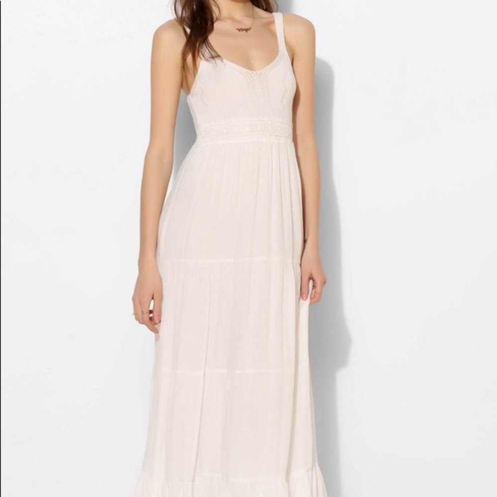 Urban Outfitters Ivory Crochet Maxi Dress